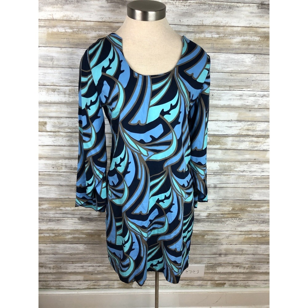 Escapada Living Dress XS Beach‎ Resort Cover Up Blue  Print
